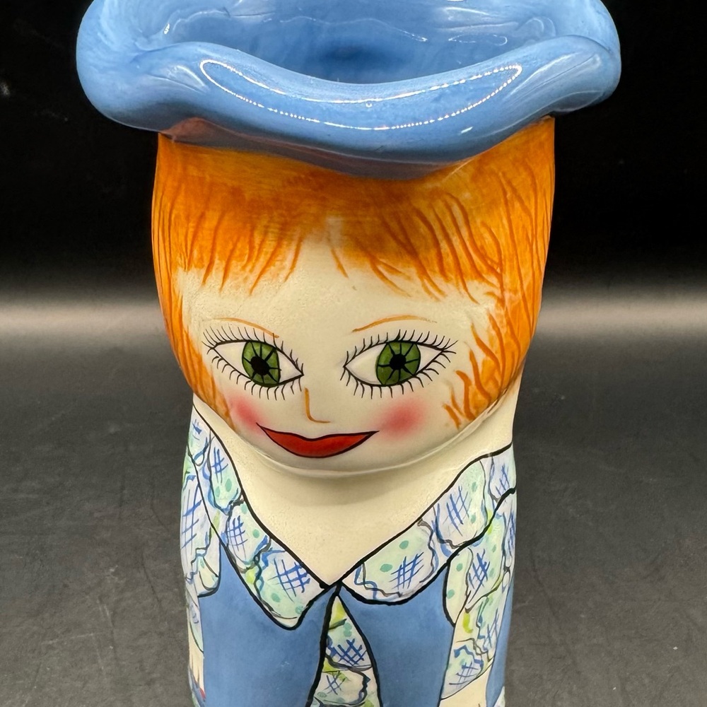 Susan Paley Vase by Ganz Bella Casa "Meg” Ceramic Lady Vase 5.5" Tall - Picture 2 of 10